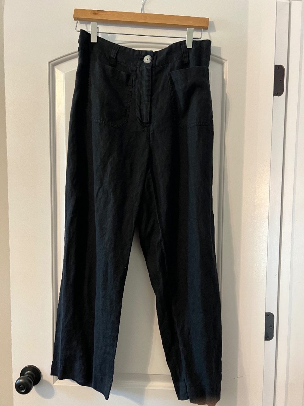 Quince 100% European Linen Patch Pocket Wide Leg Pants